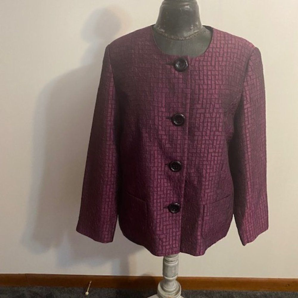 TanJay Purple/ Black blazer, size 14